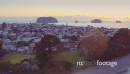 Aerial of sunrise on whangamata beach, Coromandel, New Zealand 26836