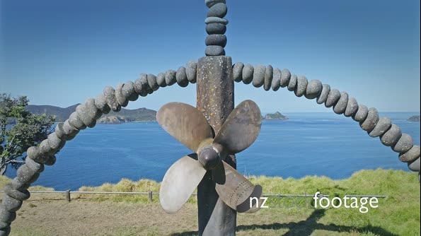 Aerial Over Rainbow Warrior Memorial At Matauri Bay, Northland, New Zealand 26943