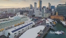 Aerial View Of cruise ship entering Auckland City Skyline, New Zealand 26955