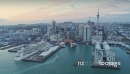 Aerial View Of ferry entering Auckland City Skyline, New Zealand 26957