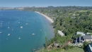 Aerial flying over Onetangi beach on waiheke island, Auckland, New Zealand 26985