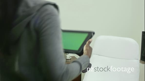 Young Indian Woman With Ipad Digital Tablet Computer 6397